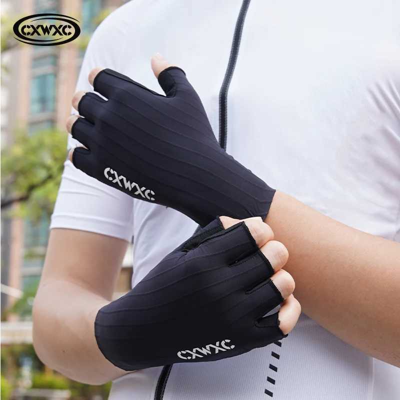 CXWXC Cycling Half Finger Gloves Men Women Breathable Anti-slip Glove Fitness Sport Training Gloves With Extended Wrist Guard M260311