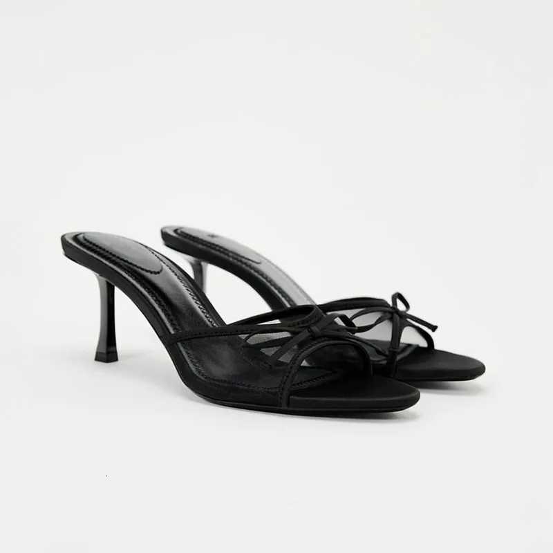 2024 Women Summer New High Heel Sandals Versatile Simple Slim Heel Sandals Slippers K260311