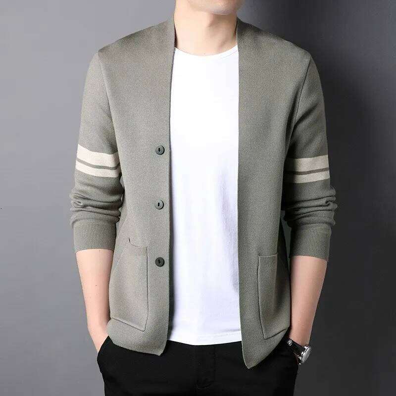 Lightweight Knitted Cardigan for Men Casual oulder Wrap Sweater Spring Autumn New Sle Breathable Comfortable Skinfriendly 26H0311