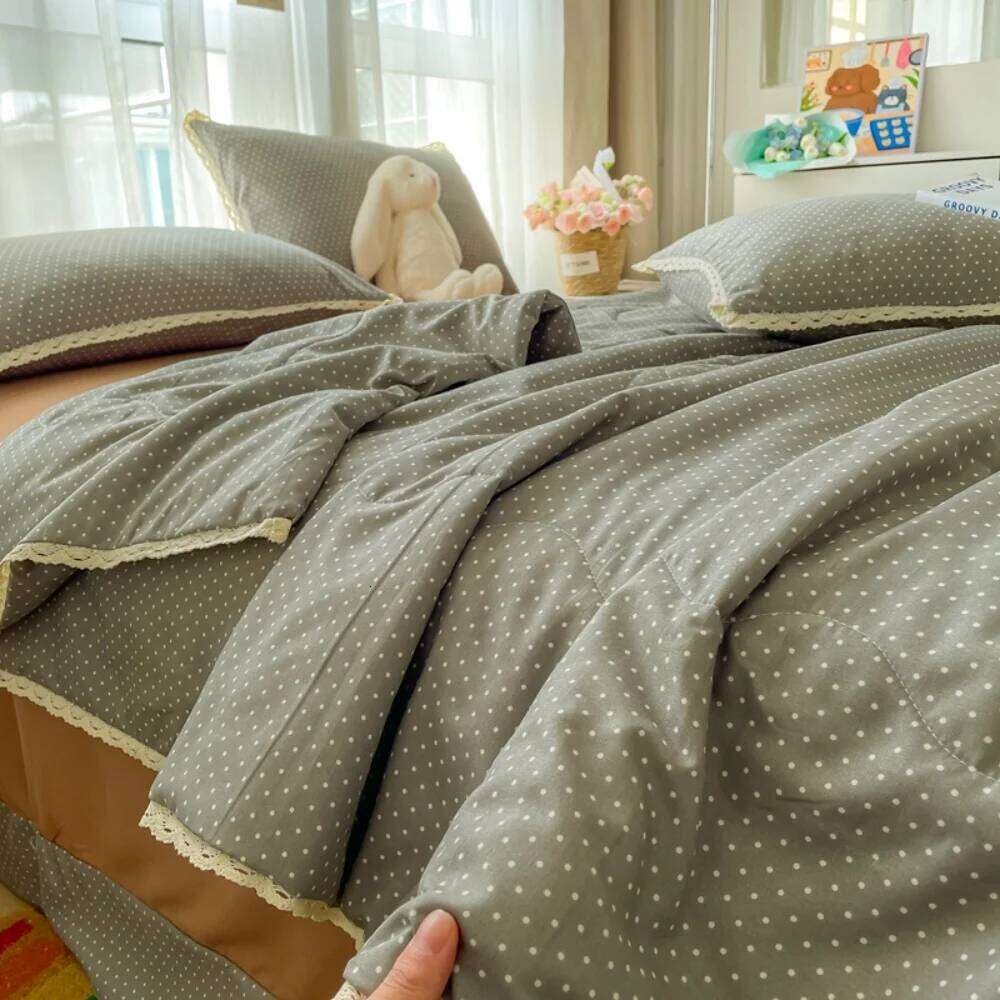 Printed Floral Four Piece Soft Bedroom Decor Bedding Set Summer Quilt Bed Sheet With Pillowcases Home Textiles H260311 - view 5