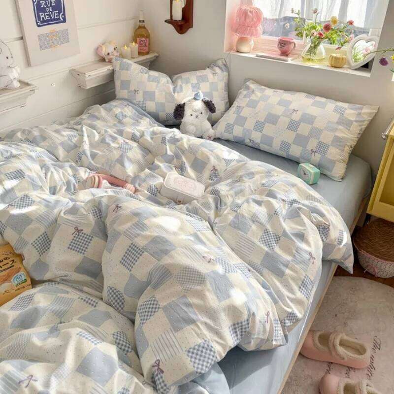 2025 new cartoon printing soft and comfortable bedding four-piece student cute cover quilt sheet dormitory 3-piece set H260311 - view 3