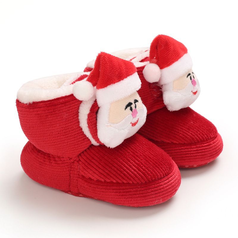New year Christmas Newborn Baby Shoes Boys Girls Toddler First Walkers Soft Bottom Kidszworld Infant Flats Warm Snow Boots 0-18 Months K003