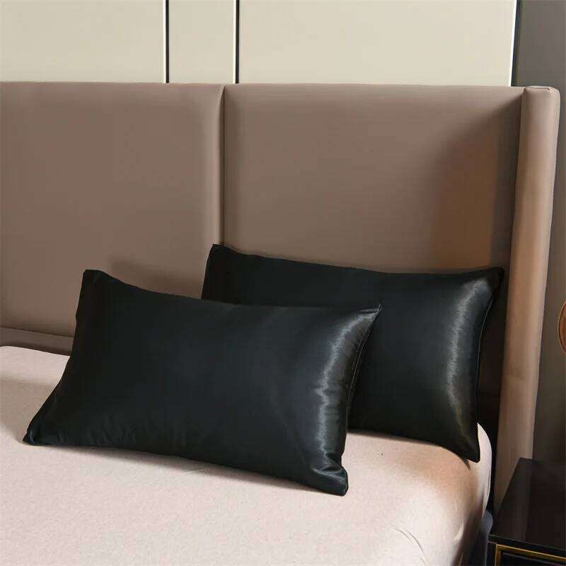 3pcs Satin Duvet Cover Set Bedding Sets Queen Black Series Rich Silk Silky Soft Solid Sexy Honeymoon Wrinkle Free H260311 - view 6