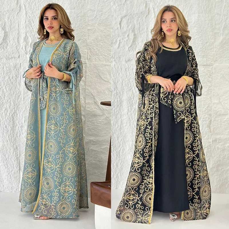 The Fashionable Two-piece Dress of Dubai and Saudi Arabian Womens Clothing Muslim Long Robes Abaya in The Middle East X260311