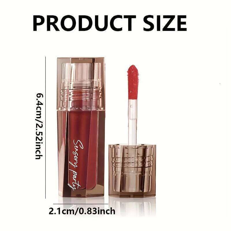 Nourishing Liquid Lipstick, High Shine Waterproof Lip Gloss, Long Lasting Moisturizing Berry Color for Full Lips W260311