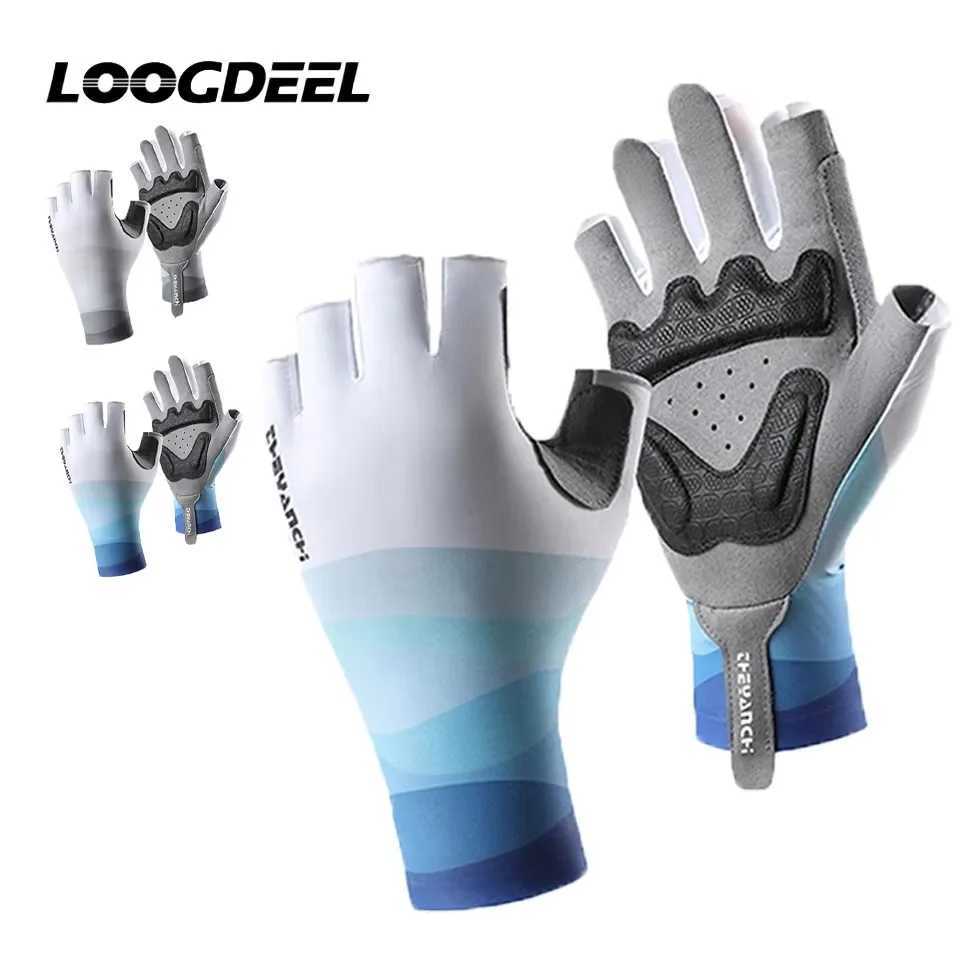 LOOGDEEL Bicycle Gloves Men Women Sports Cycling Equipment Cycling Bike Half Short Finger Gloves Shockproof Breathable MTB Road M260311