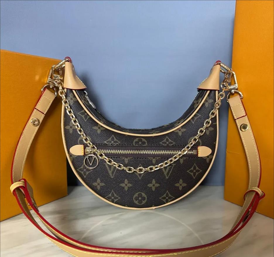 Luxury designer Loop bag Croissant bags shoulder hobo designer Purse M81098 Cosmetic half-moon baguette underarm Handbag crossbody Metal Chain Collection