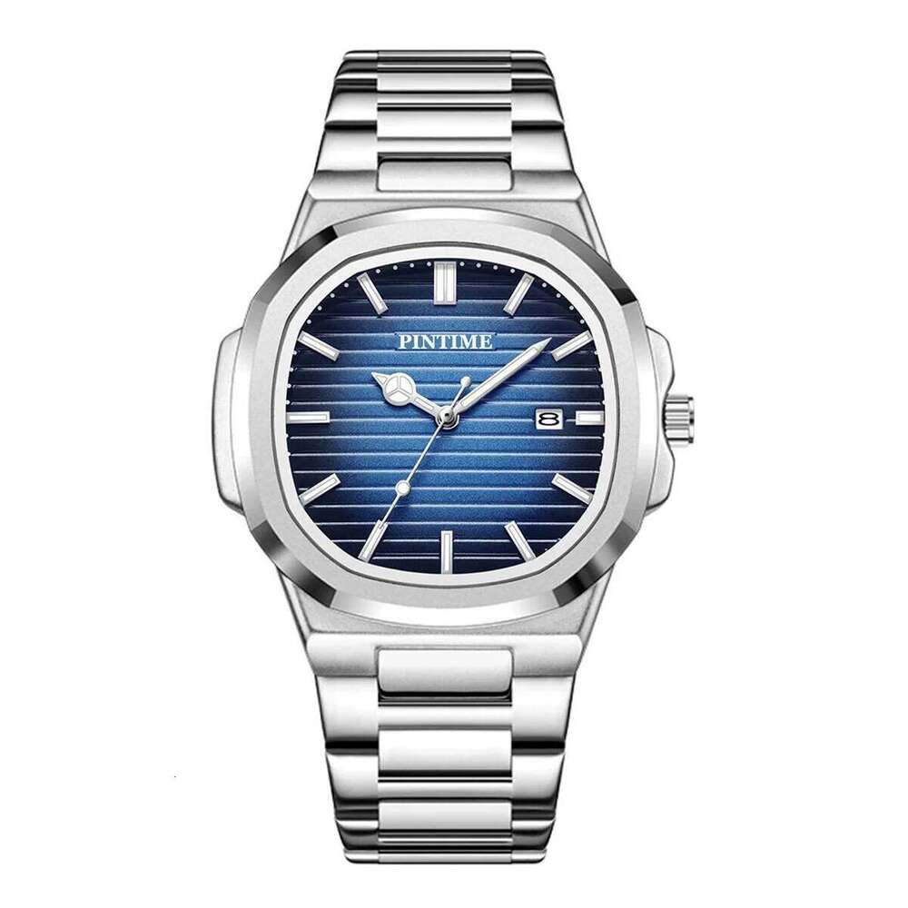 PINTIME Top Brand Luxury Men Quartz Watch Waterproof Date Male Clock Stainless Steel Business Mens Watches Relogio Masculino