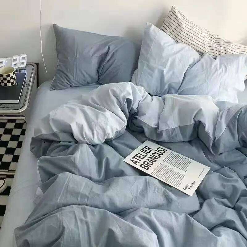 Nordic Princess Pink Bedding Set Girls Adults Twin Full Queen Size Flat Sheet Duvet Cover Pillowcases Solid Color Bed Linen H260311 - view 5