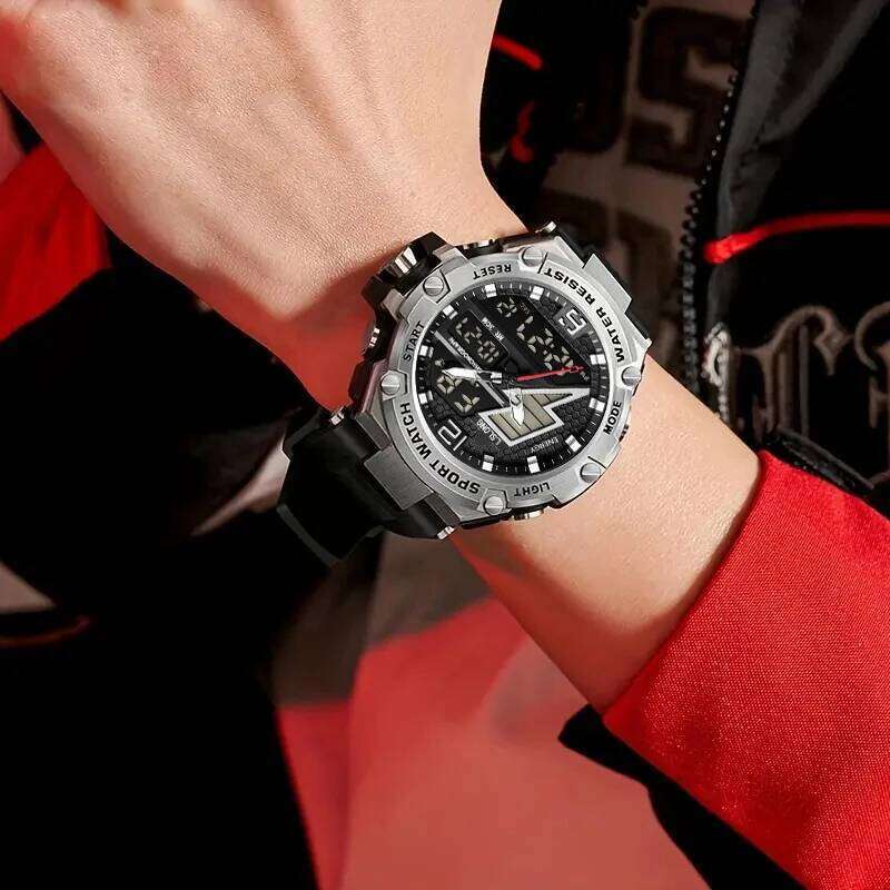 2025 New Model Men's and Women's Trendy Fashion High-Value Lightning Night Light Display Chronograph Dual Calendar + Alarm Outdoor Sports Wa