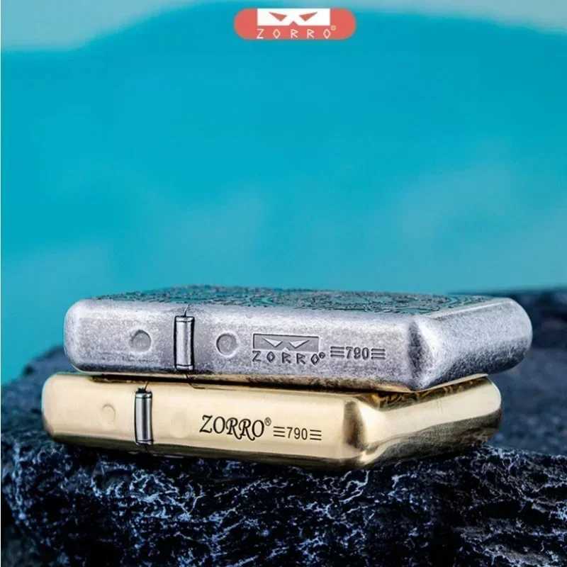 Brass Double sided Hand carved Windproof Kerosene Lighter Personalized Retro Collection Wheel ignition Lighters Smoking N260311