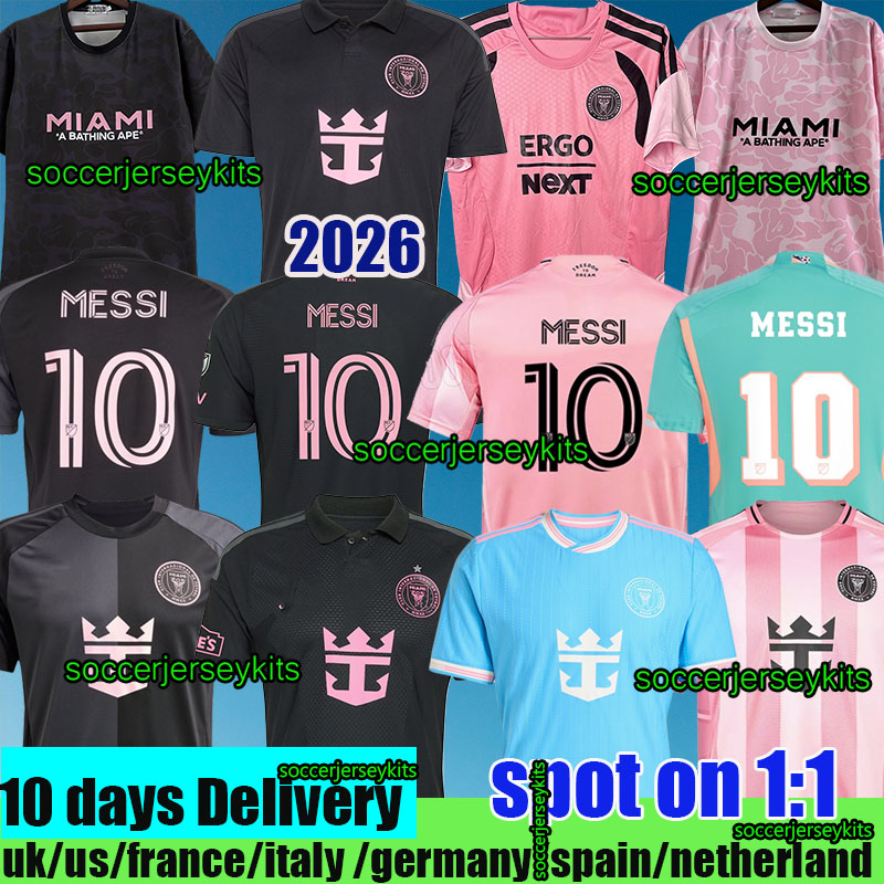 Fans Player Inters MiamiS Jersey 2026 SUAREZ Earth Day Pre-Match MiamiS MESSIS Soccer Jerseys third Sergio Jordi Alba football shirts PIZARRO Special men kids kit