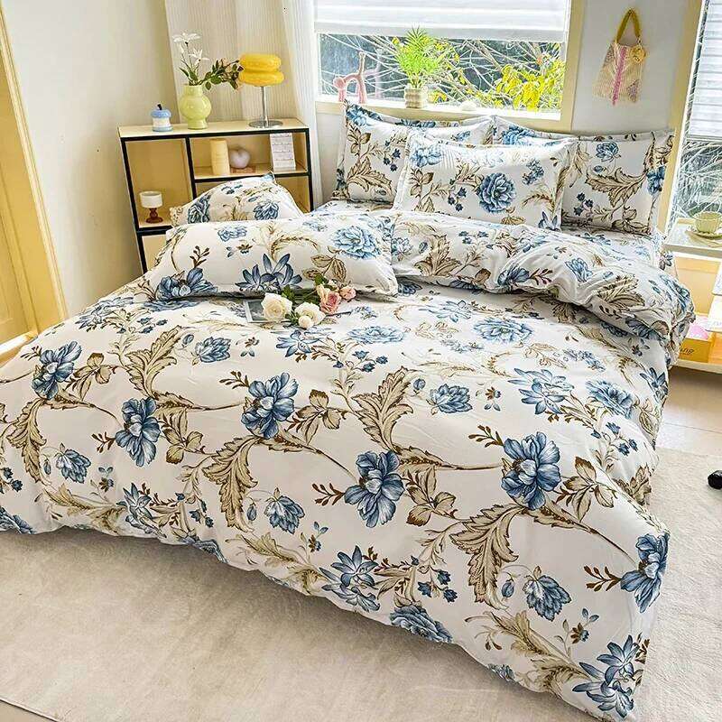 Printed three-piece set, one duvet cover and a pair of pillowcases unpadded, suitable for bedrooms, hotels H260311