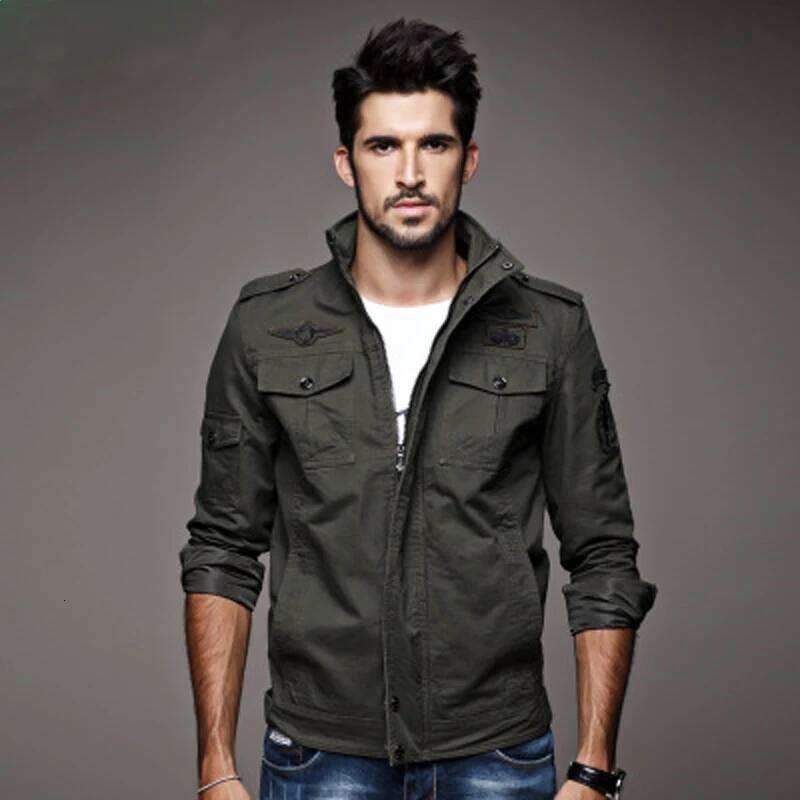 New Casual Army Military Jacket Men Plus Size M-6XL Jaqueta masculina Air force one Spring & Autumn Cargo Mens Jackets Coat 26H0311