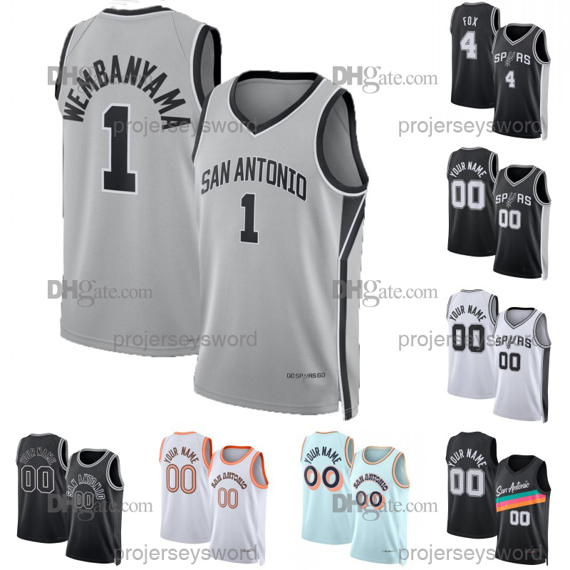 SanAntonioSpurs Jerseys Victor Wembanyama Harrison Barnes De'Aaron Fox Dylan Harper Keldon Johnson Luke Kornet Kelly Olynyk Devin Vassell Basketball Jerseys 88