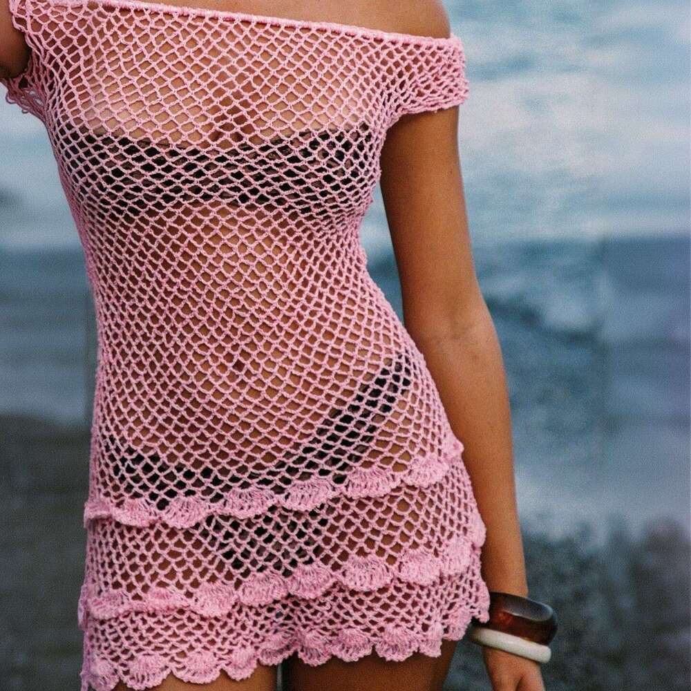 Designer Sexy Knitted Hollow Cover-Up Beach Dress Bikini Swimsuit For Women Free Shipping