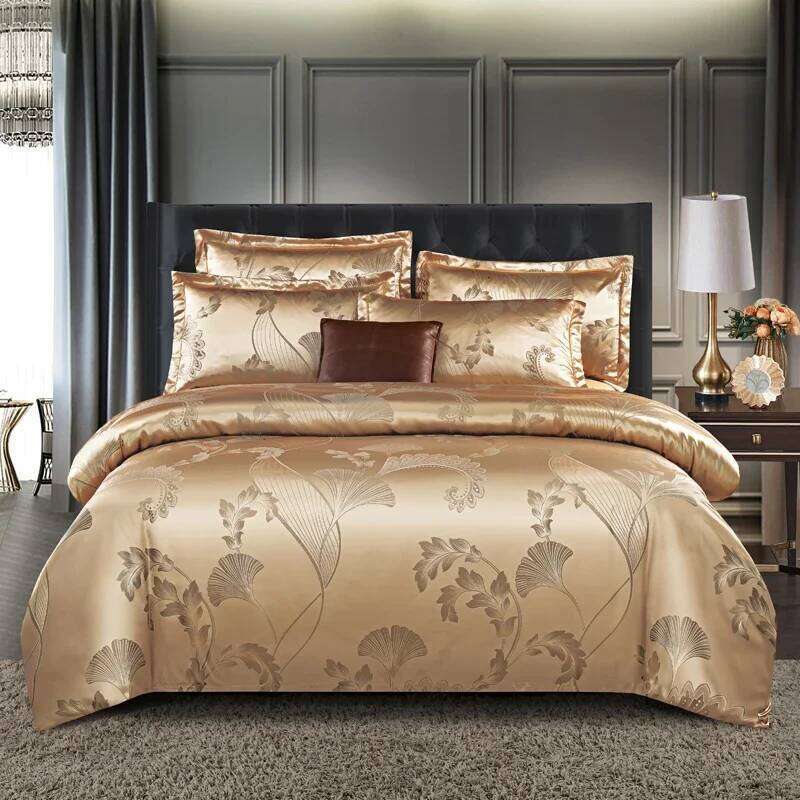 High End Jacquard European Wedding Bedding American Satin Double Duvet Cover H260311