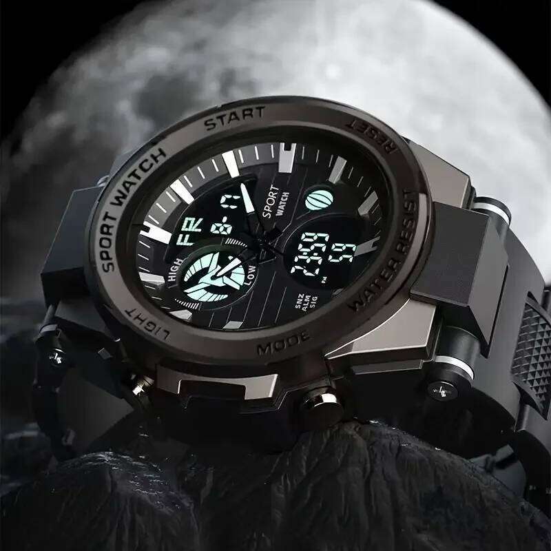 Multifunctional Led Luminous Electronic Watch with Dual Display, Alarm Clock, and Stopwatch, a Must-Have Wristwatch for Young People's Trendy Out