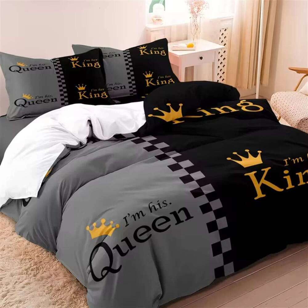 Couple Bedding 3D Duvet Cover Set Single Double Twin Full Size Teens Adults Bedclothes Soft Polyester Bed Linen For Baby H260311