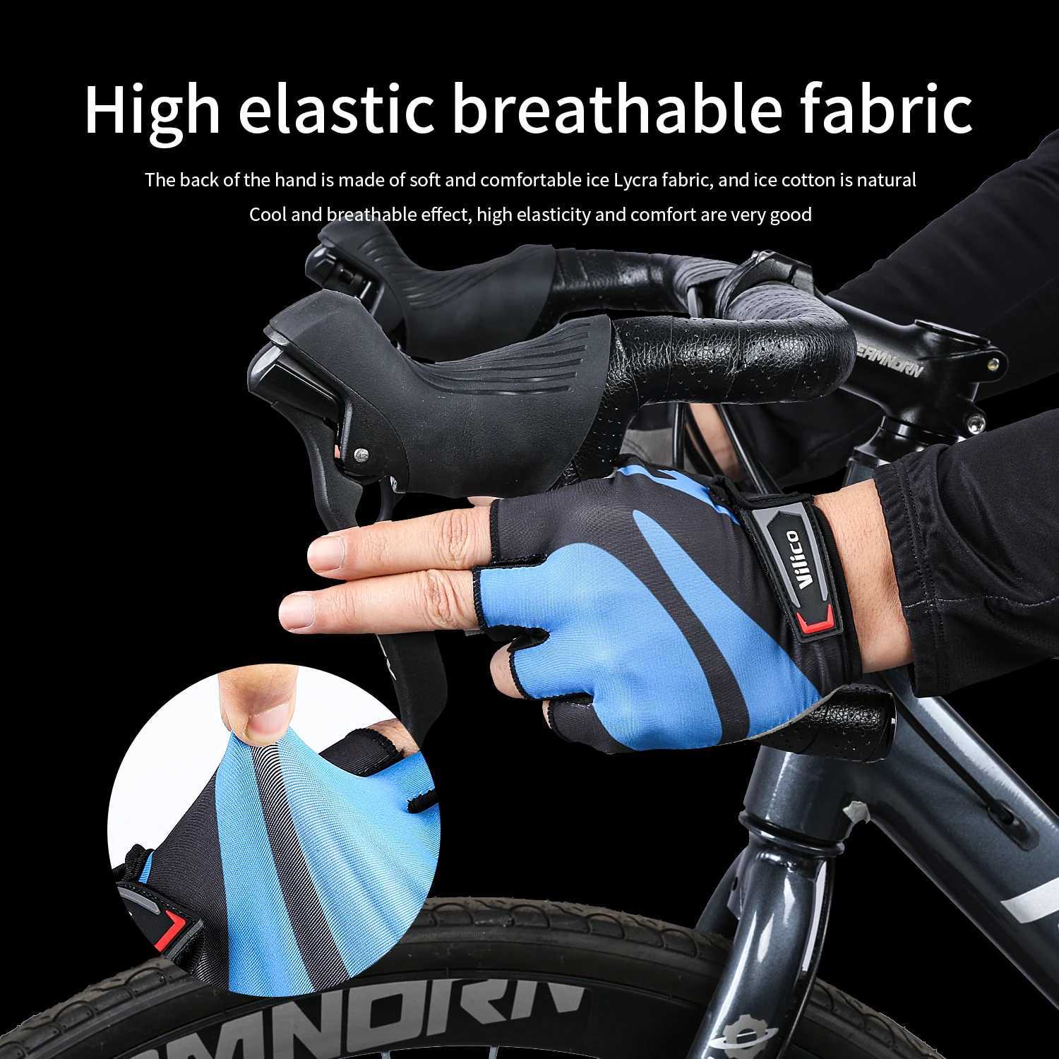 Newest Summer MTB Bike Half Finger Cycling Glove Bicycle Breathable Shock Absorbing Sport Gloves Antiskid M260311