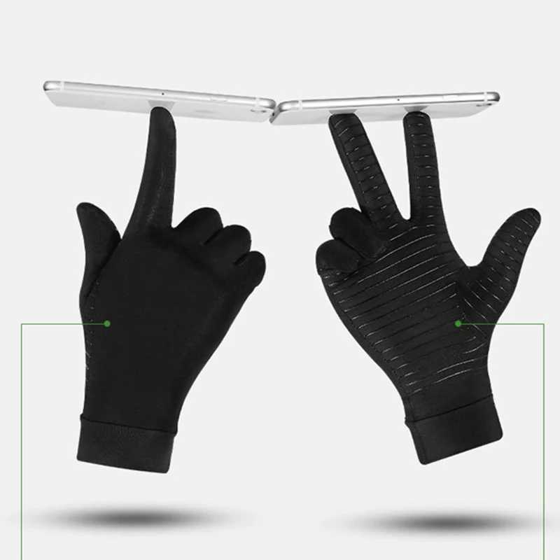 Men Sports Running Driving Copper Fiber Spandex Touch Screen Full Finger Gloves Running Sports Winter Warm Cycling Gloves M260311