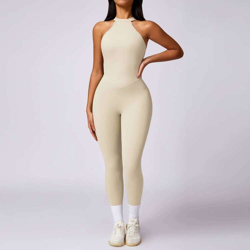 V Jumpsuit less Sports Bodysuits Female Rompers Quick Drying Yoga Clothes Sleeveless One-piece Suit Women Workout 26H0311
