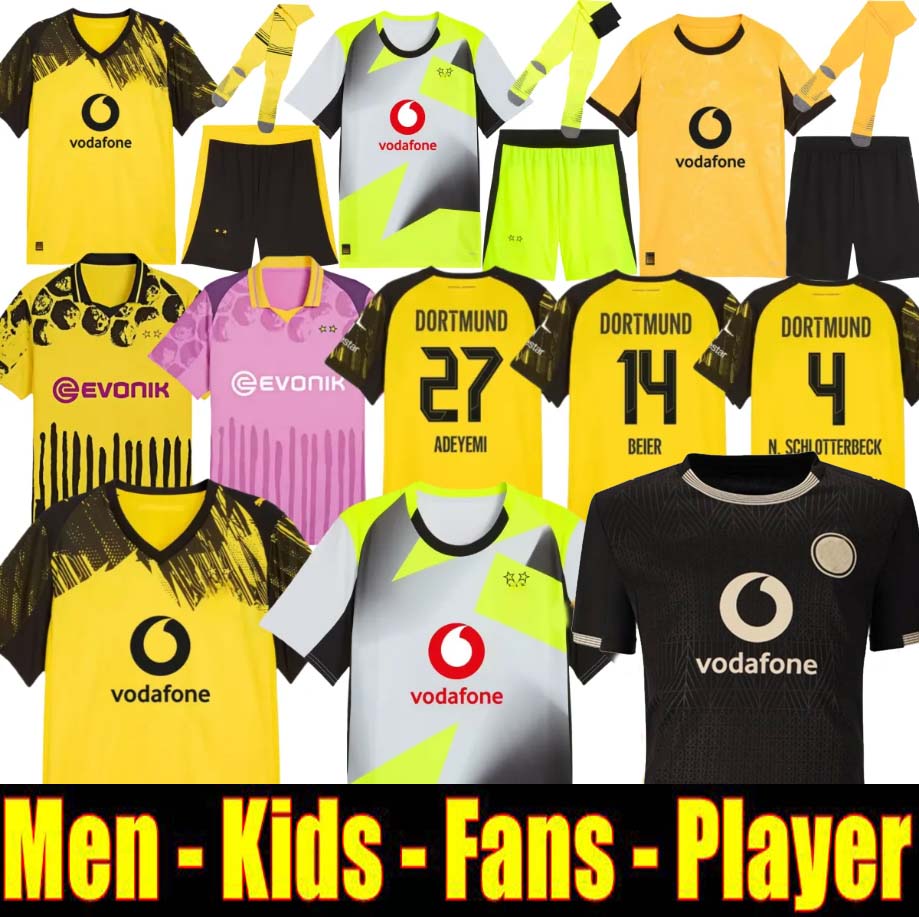 25 26 soccer jerseys GITTENS SCHLOTTERBECK Special men kids GUIRASSY 2025 BRANDT football shirts ADEYEMI Kobel SABITZER DortmundS JOBE Stadion Rote Erde Special