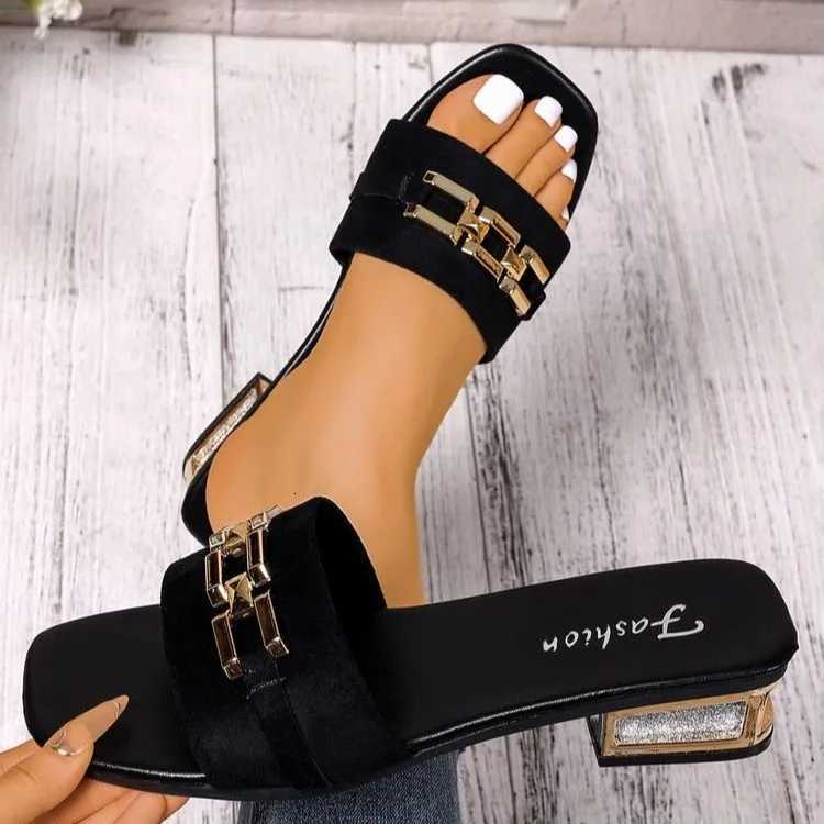 Womens Spring and Summer Casual Sandals Bohemian Metal Fashionable Unisex Sandals Beach Shoes Versatile Kitten Heel Sandals Vacation Parties Daily W K