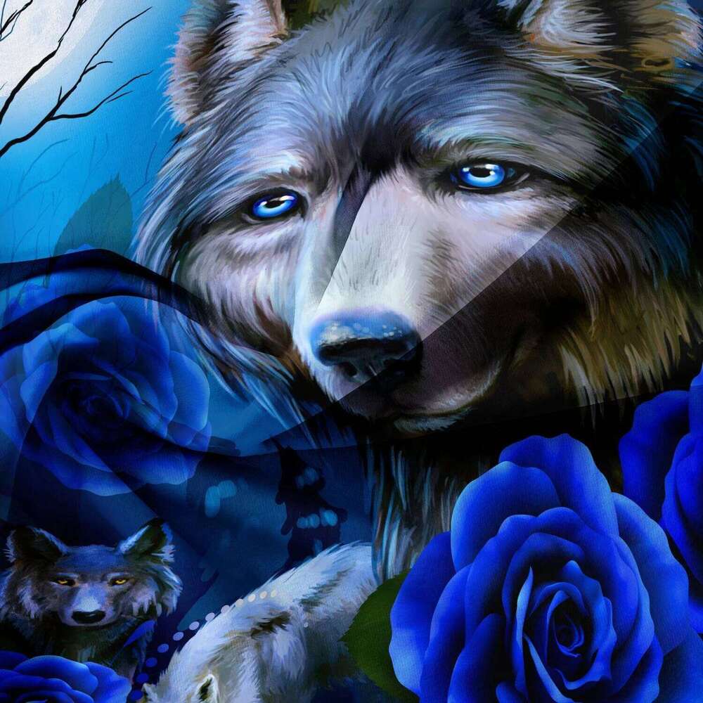 3pcs Set, Valentine'S Day Romantic Wolf & Rose Print Duvet Cover Soft Comfortable Bedding Set for Home Bedroom H260311