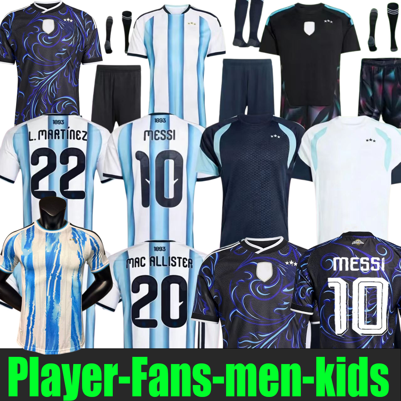 ArgentinaS 3 2026 Star soccer Jerseys 26 Fans Player version MARADONA DI MARIA J. ALVAREZ FC Men Kids football shirt MESSIS Jersey DE PAUL Garnacho 2026 long sleeves 888