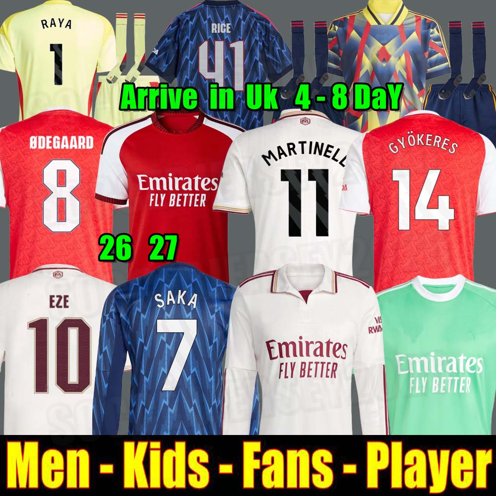 SALIBA RICE HAVERTZ 25 26 SAKA soccer jerseys 2025 football shirt Men Kids kit ODEGAARD ZUBIMENDI Lewis Skelly RAYA Women MADUEKE Gyokeres Long sleeves EZE Arsenal
