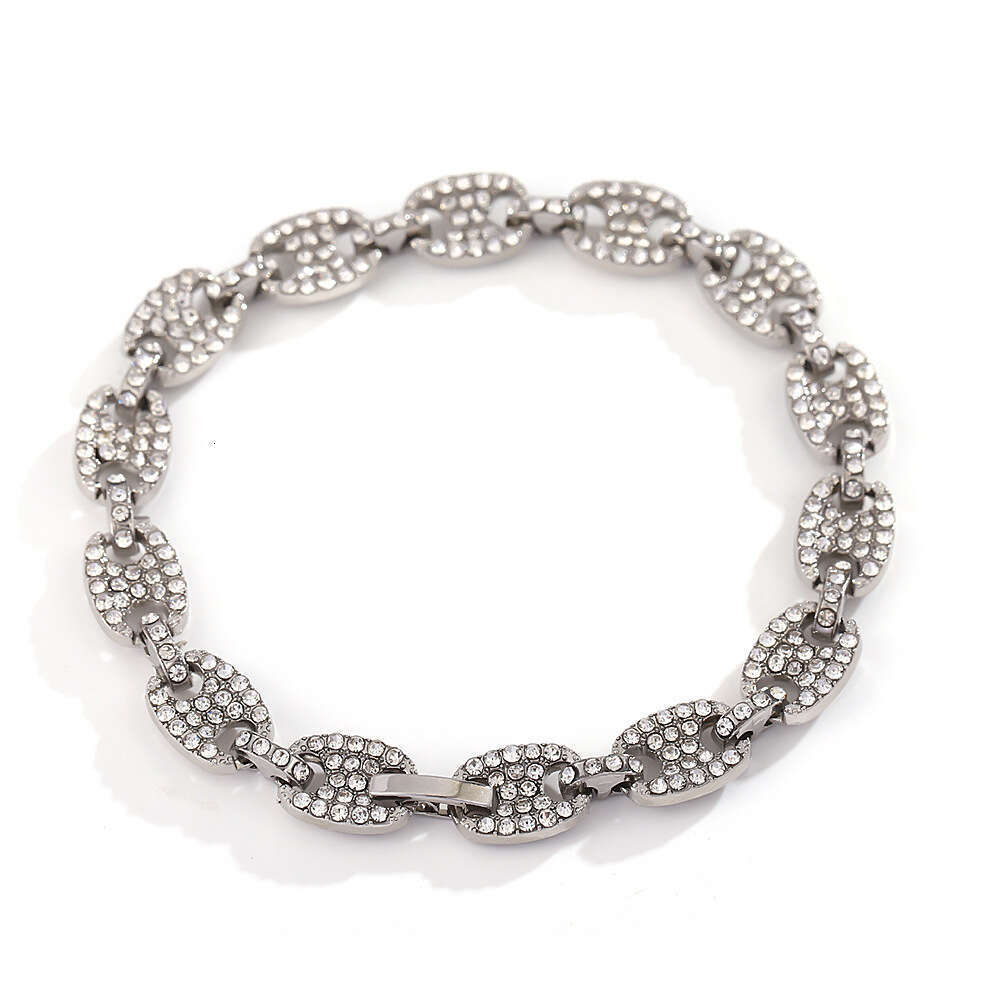 Women Jewelry Bracelets Charm Bracelets Diamond-Encrusted European American Street Hip-Hop Solid Pig Nose Personality Niche Bracelet