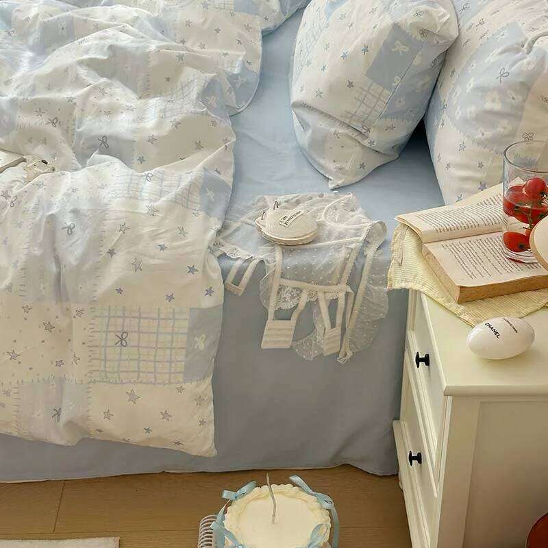 3pcs Duvet Set 1*Duvet Cover + 2*Pillowcase, Without Core, Blue Bedding Set, Soft Comfortable H260311