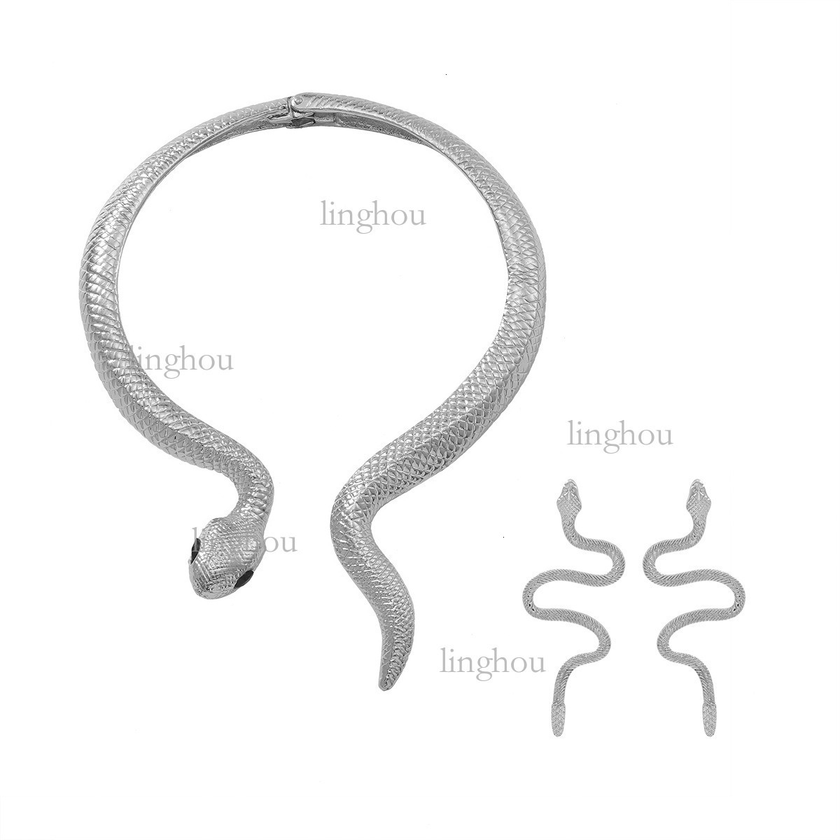 2026 Designer Necklace Luxury Brand Women's Jewelry European And American Retro Simple Serpentine Necklace Earring Set Hip Hop Punk Style Fashion