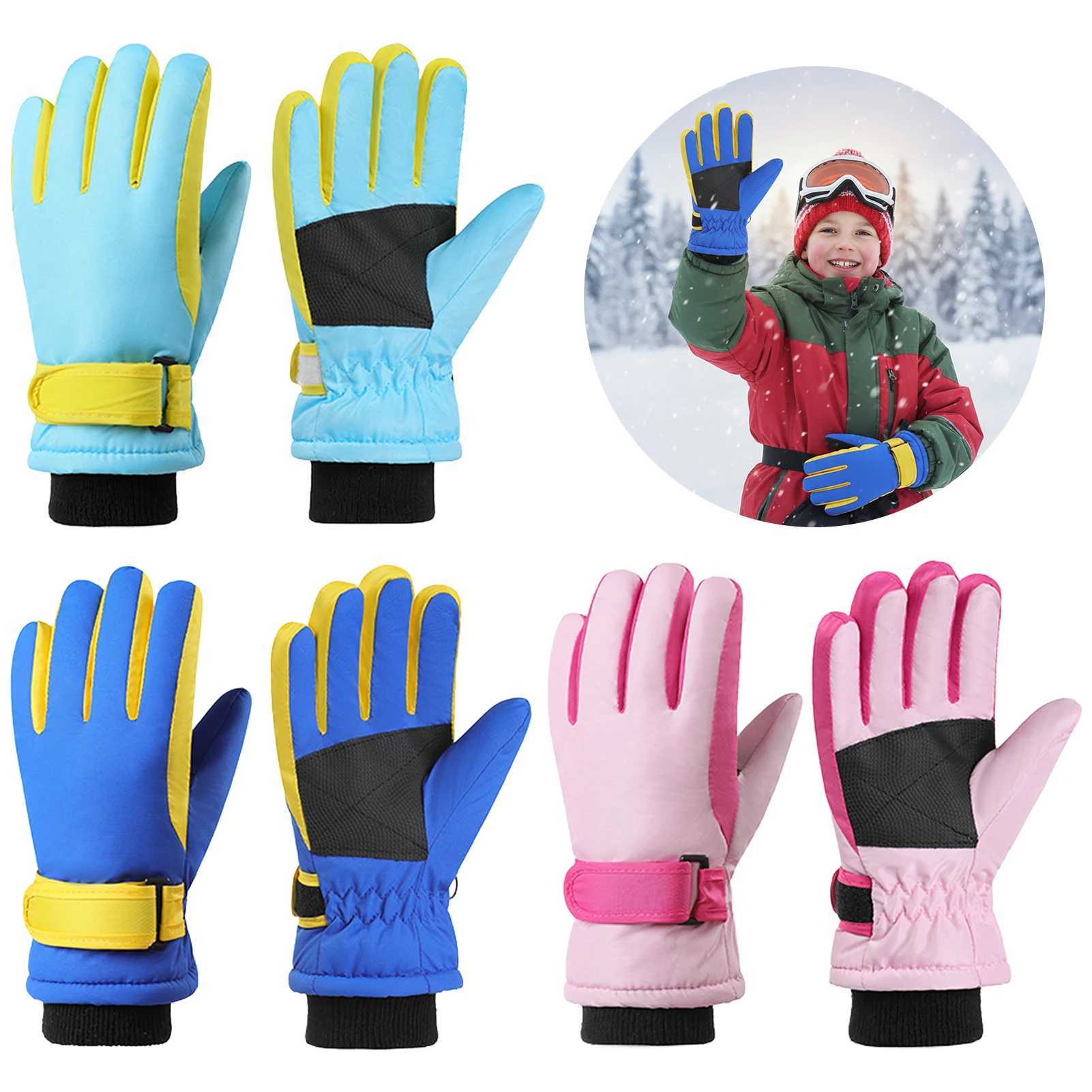 Kids Insulated Ski Gloves Touchscreen 3-9 Years Waterproof Windproof Thermal Winter Snow Gloves for Boys Girls Outdoor Sports M260311