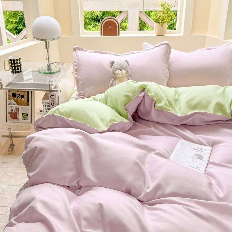 Blue Duvet Cover with Zipper Nordic Ins Twin Full Queen Size Flat Sheet Pillowcase Girls Boys 2025 Spring Bedding Set H260311 - view 4