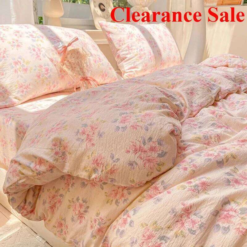 New wrinkled double-layer yarn four-piece set, mattress model, cream wind class A cloud feeling super soft kapok kit H260311
