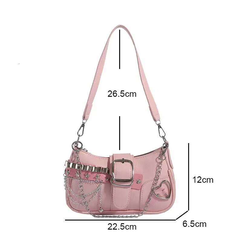 Lightweight PU Leather Shoulder Bag with Chain Strap Casual Underarm Purse for Commuting and Social Gatherings Women Handbag XJ260311