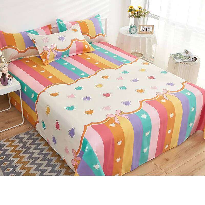 Soft Skin-friendly 3-piece Set Student Dormitory Single Home Double Cartoon Style Four Season Bed Sheet Suit H260311