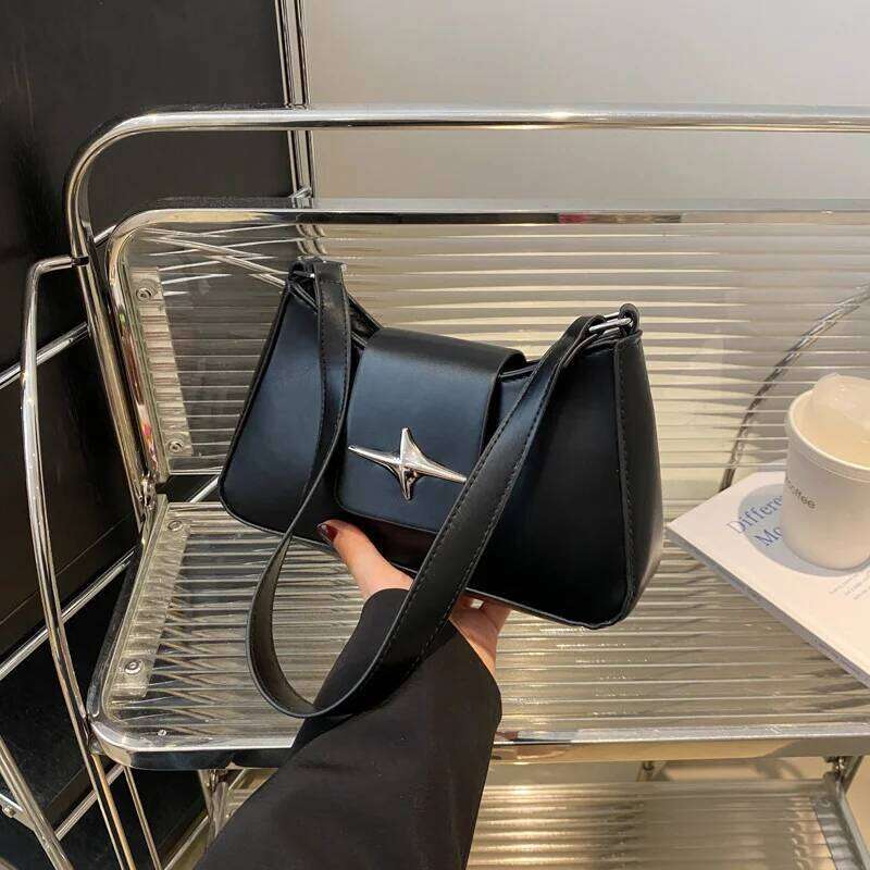 Y2K Vintage Small Purse for Women Classic PU Leather Shoulder Ladies Underarm Handbag Fashionable Daily Crossbody Bag XJ260311