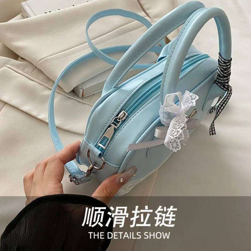 Sweet Ribbon Boston Shoulder Bags for Women Commuter Versatile Ladies Crossbody Bag Solid Color Female Pu Leather Handbags Purse XJ260311
