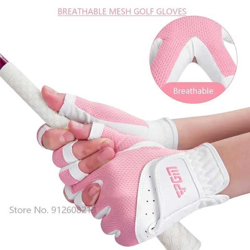 PGM 1 Pair Ladies Breathable Mesh Sports Mittens Fingerless Touch Screen Gloves Women Left and Right Hand Sunscreen Gloves M260311