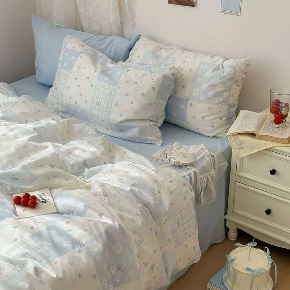 3pcs Duvet Set 1*Duvet Cover + 2*Pillowcase, Without Core, Blue Bedding Set, Soft Comfortable H260311
