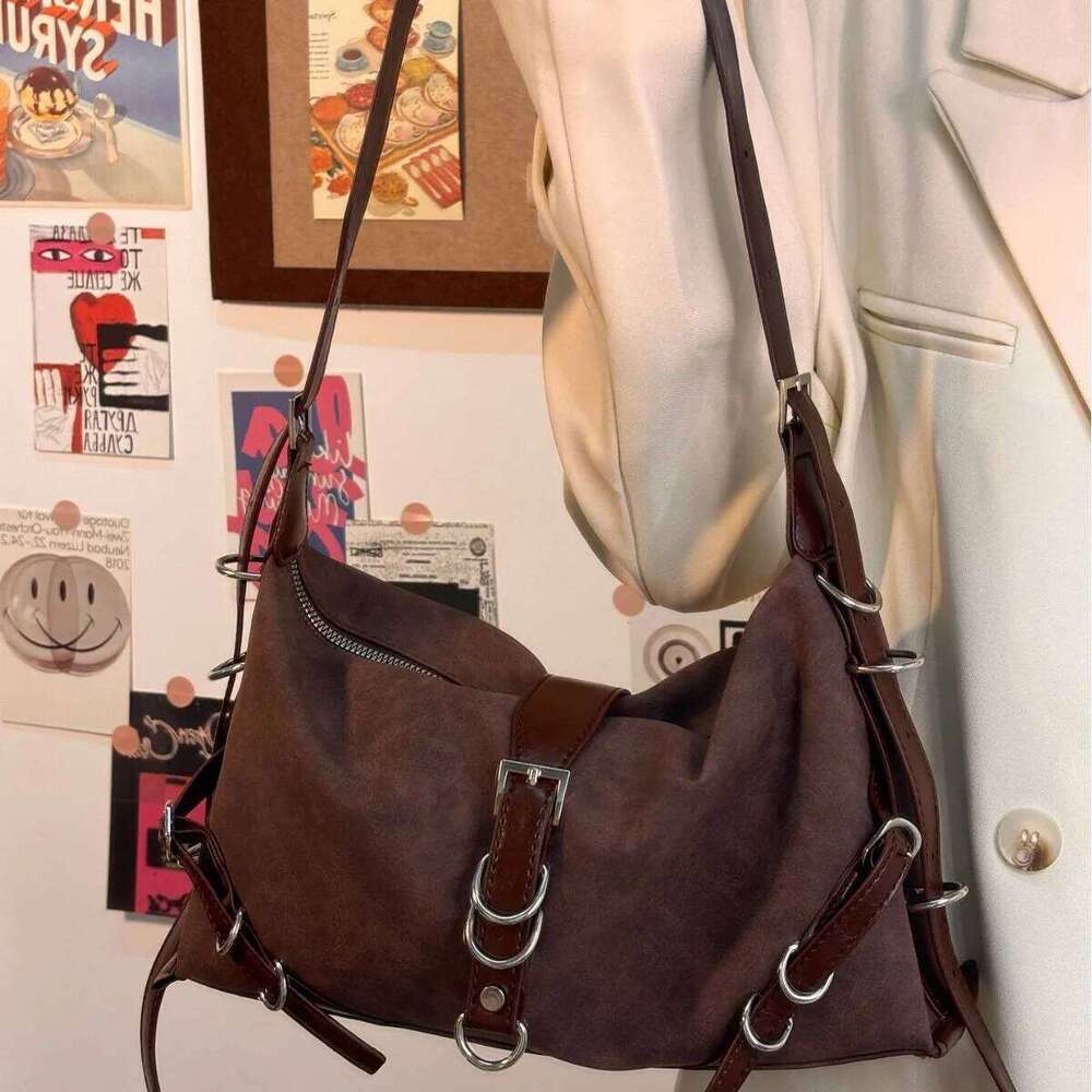 Fashion Gothic Y2k Women's Shoulder Bag Vintage Pu Leather Crossbody Bags Cool Hot Girls Underarm Handbags Female Tote Purse XJ260311