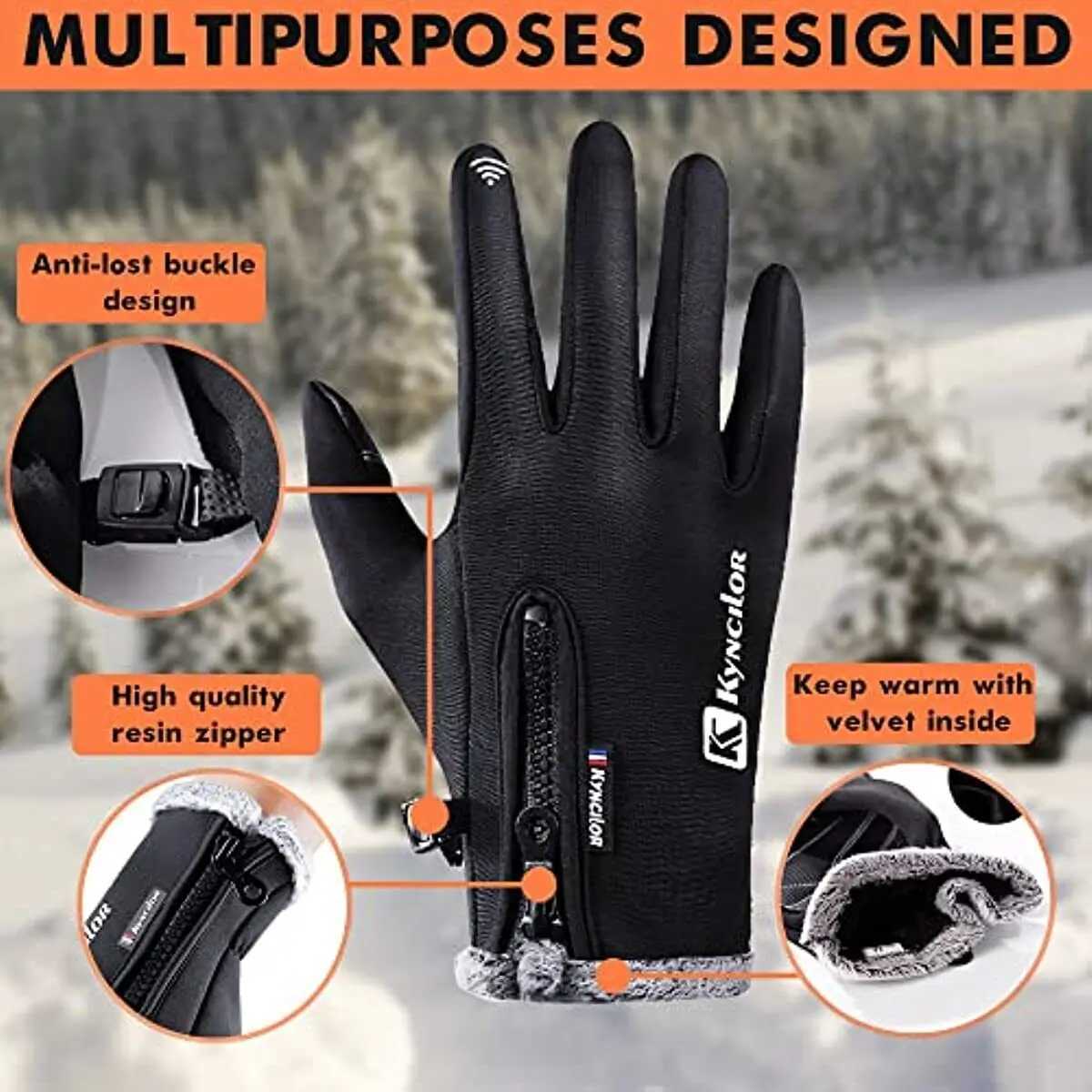 Winter Gloves Men Women Cold Weather Gloves Warm Waterproof Gloves Ski Snow Glove for Outdoor Work Windproof Thermal Gloves M260311
