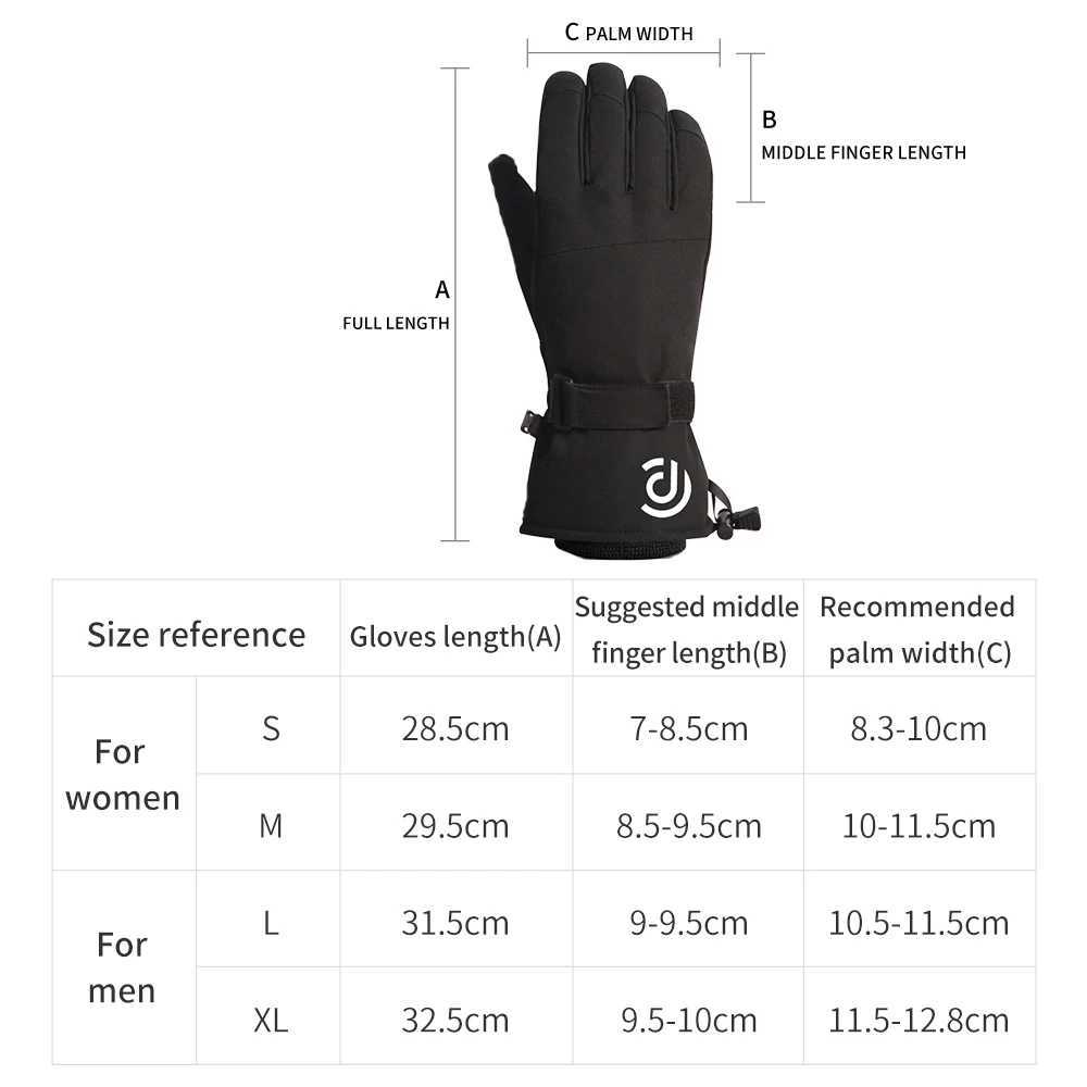 KoKossi Winter Thick Snowboarding Gloves Men Women Touch-Screen Skiing Gloves Ultralight Windproof Waterproof Outdoor Sports M260311