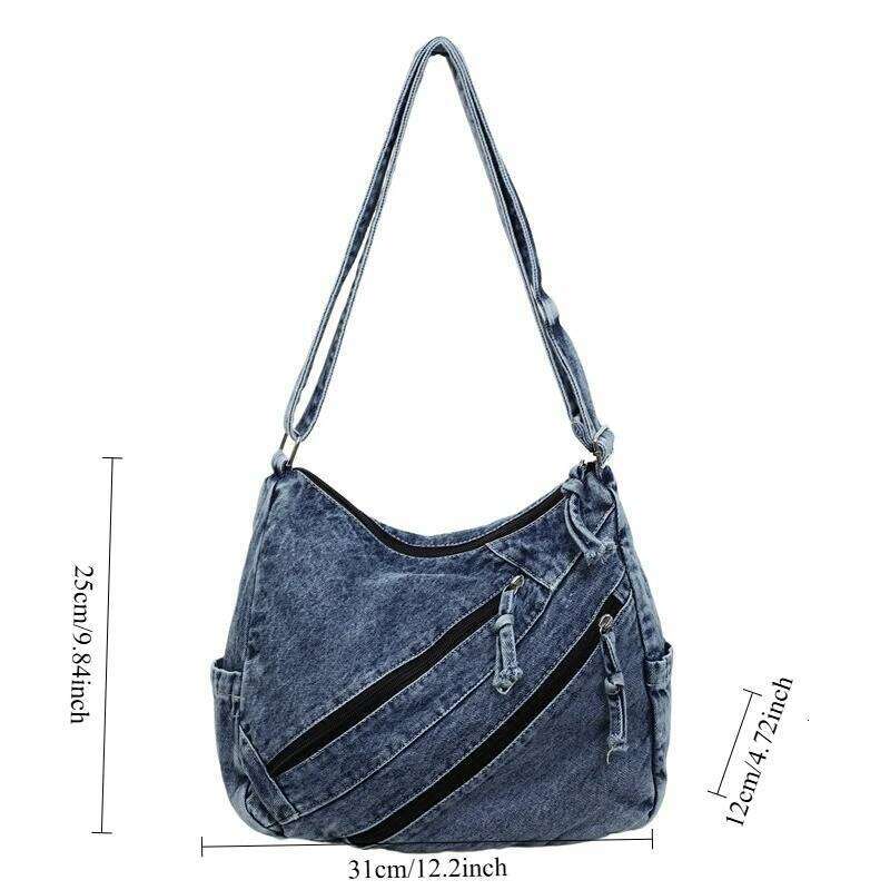 New Winter Fashion Shoulder Large Capacity Denim Storage Korean Style Comfortable and Versatile Texture Crossbody Bag XJ260311