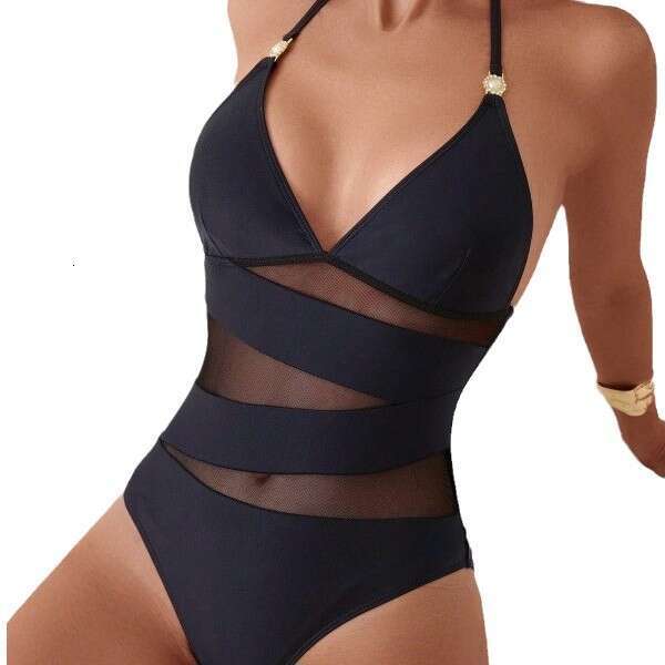 2024 New European and American Cross-Border Two-Piece Bikini Slim-Fit Sexy Mesh Patchwork Women's Swimwear