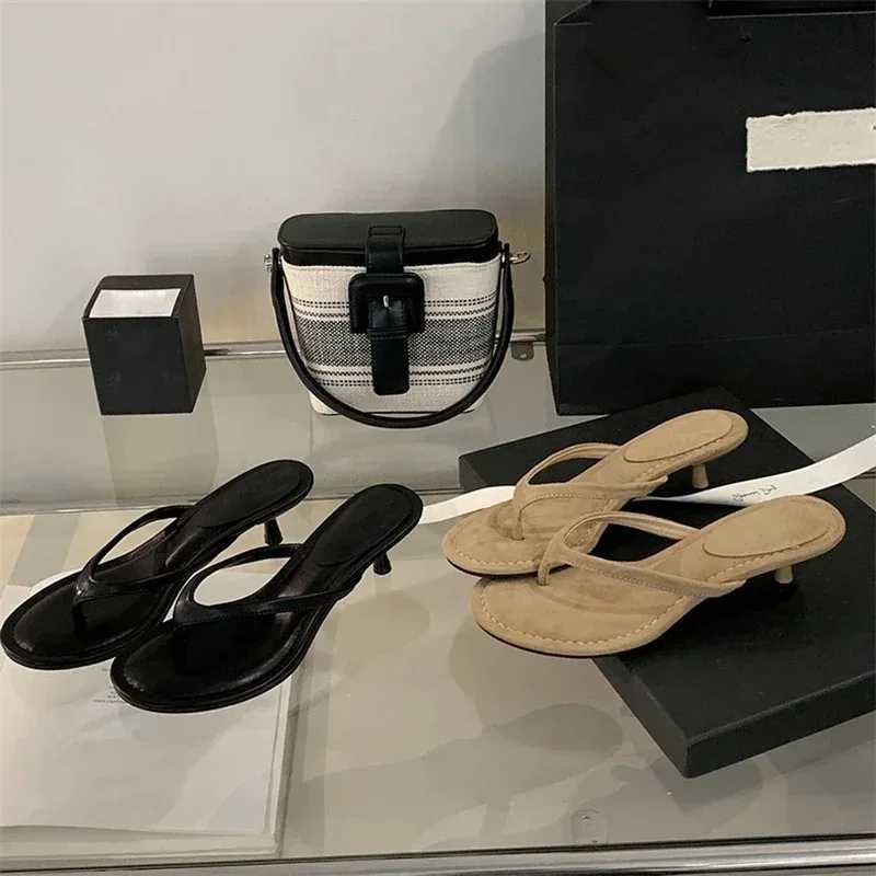Summer Fashion Thin Low Heels Women Round Clip Toe Beach Casual Sandals Flip Flops Shoes Zapatos De Mujer K260311