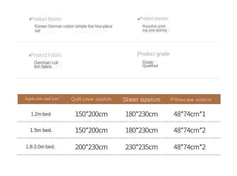 Simple Pure Cotton Home Textile Blue Striped Duvet Cover Sheet Pillowcase Ins Style Bed Linens Bedding Set H260311